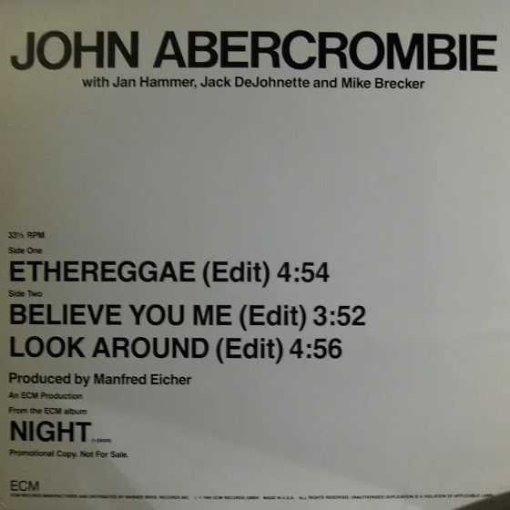 Cover of Ethereggae / Believe You Me / Look Around
